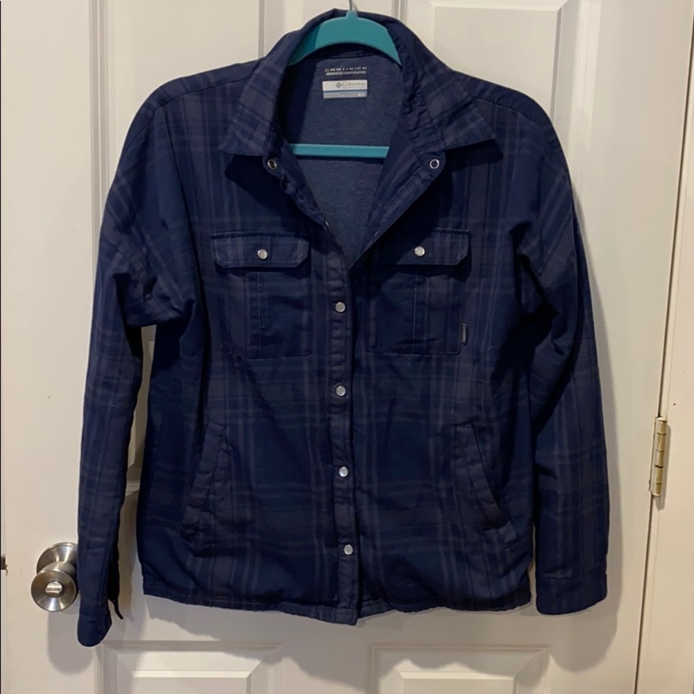 Columbia Double Lined Shirt Jacket Plaid EUC